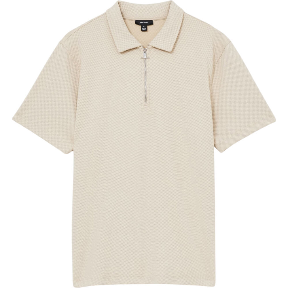 REISS ALBANY Textured Half Zip Polo Shirt